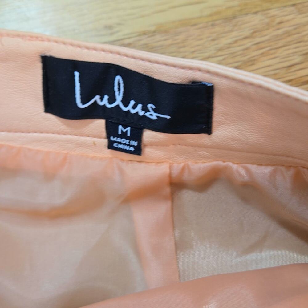 Lulus Light Pink Faux Leather Mini Skirt Women’s Size M Pockets - Picture 4 of 10